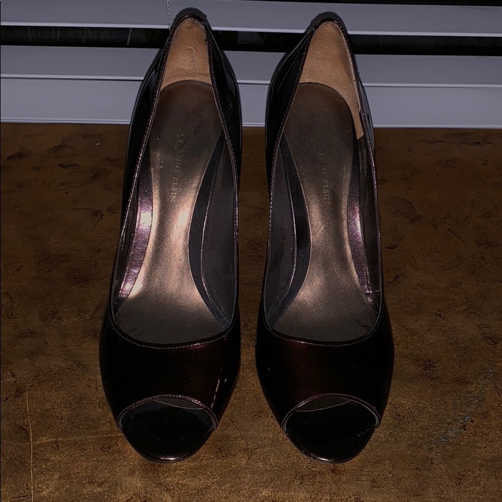 Chocolate brown Patton leather Anne Klein shoes
